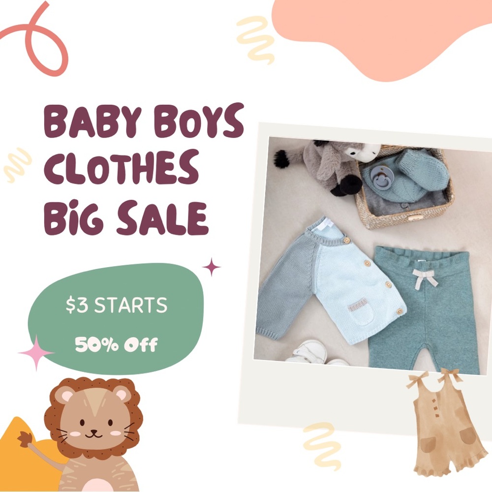 Baby Boys Blue Knit Outfit Set